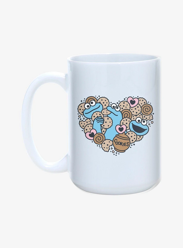 Sesame Street Cookie Monster Cookie Heart 15oz Mug