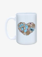 Sesame Street Cookie Monster Cookie Heart 15oz Mug