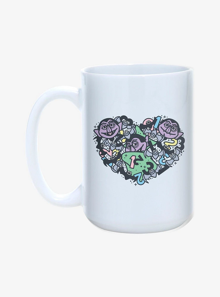 Sesame Street The Count 1 2 3 Bats Heart 15oz Mug