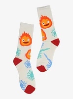 Studio Ghibli® Howl's Moving Castle Calcifer Sparks Allover Print Crew Socks - BoxLunch Exclusive