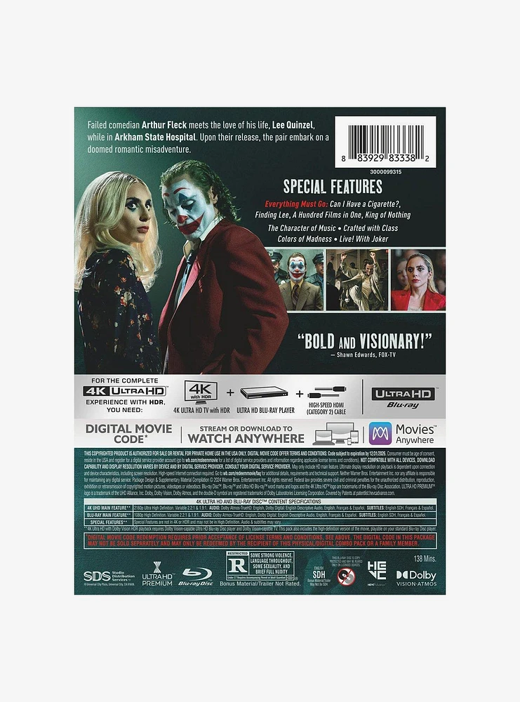 Joker: Folie À Deux Steelbook (4K Ultra HD + Blu-Ray + Digital) Ultra HD