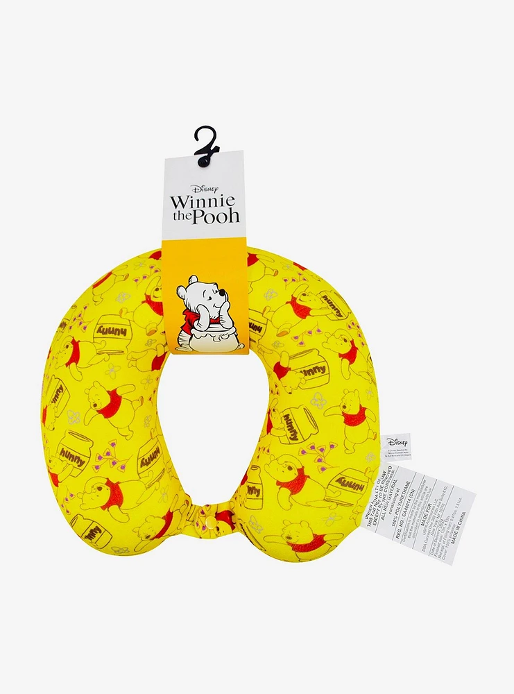 FUL Disney Winnie The Pooh Honey All Over Print Travel Neck Pillow