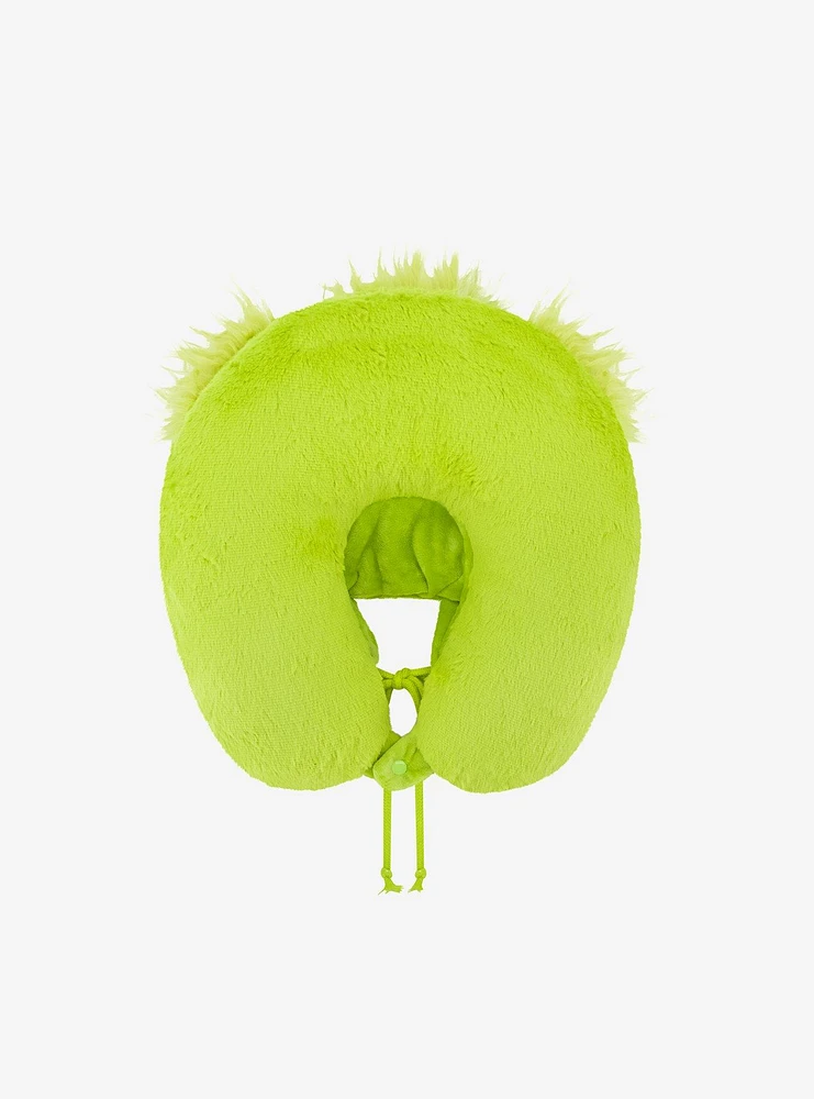 FUL The Grinch Face Hooded Fur Travel Neck Pillow