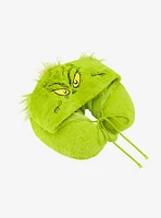 FUL The Grinch Face Hooded Fur Travel Neck Pillow