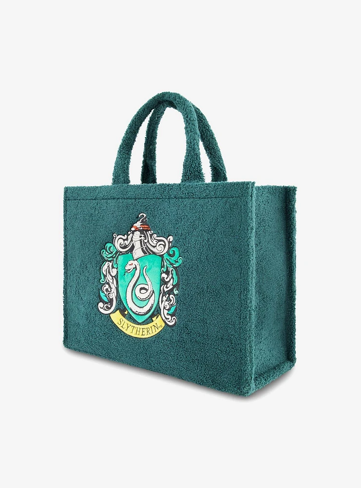 FUL Harry Potter Slytherin Crest Sherpa Travel Tote with Trolley Strap