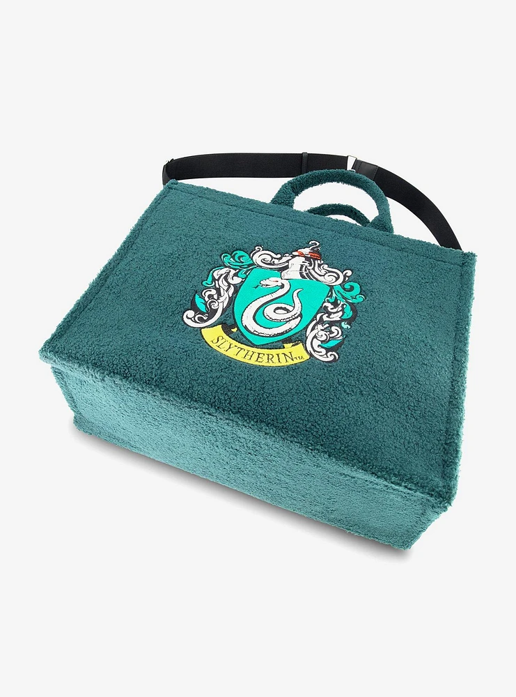 FUL Harry Potter Slytherin Crest Sherpa Travel Tote with Trolley Strap