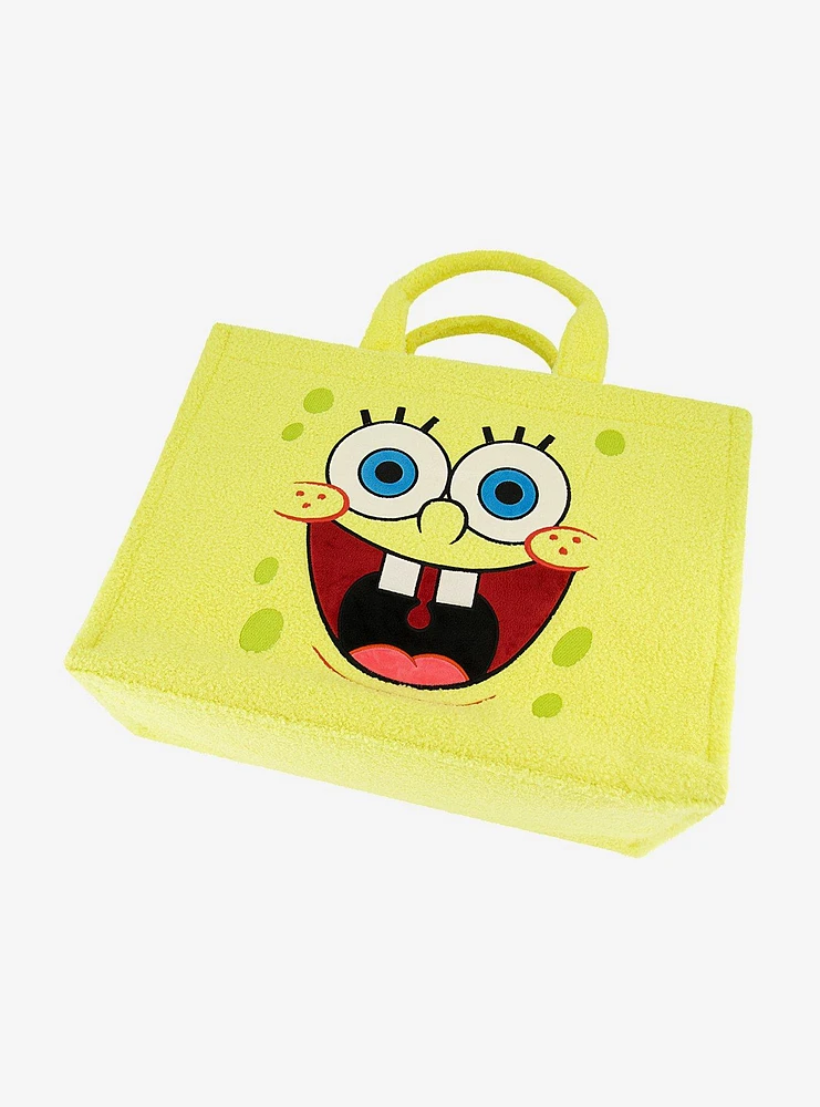 FUL SpongeBob SquarePants Yellow Travel Sherpa Tote with Trolley Strap