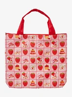 Strawberry Shortcake Patchwork Reusable Collapsible Tote Bag - BoxLunch Exclusive