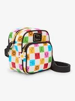 Loungefly Disney Mickey Mouse & Friends Floral Checkered Crossbody Bag - BoxLunch Exclusive