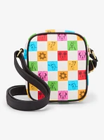 Loungefly Disney Mickey Mouse & Friends Floral Checkered Crossbody Bag - BoxLunch Exclusive