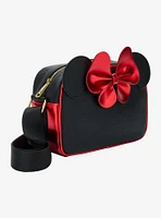 Loungefly Disney Minnie Mouse Metallic Red Bow Ears Crossbody Bag- BoxLunch Exclusive