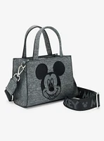 Loungefly Disney Mickey Mouse Gray Denim Convertible Crossbody — BoxLunch Exclusive