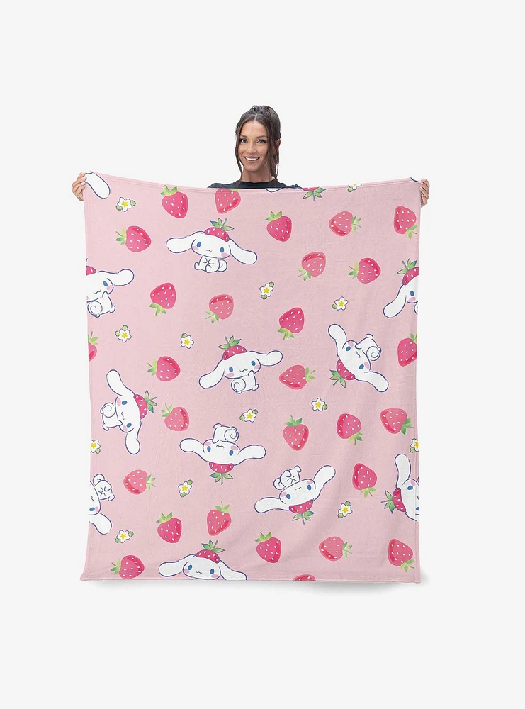 Sanrio Cinnamoroll Berry Pattern Silk Touch Throw Blanket