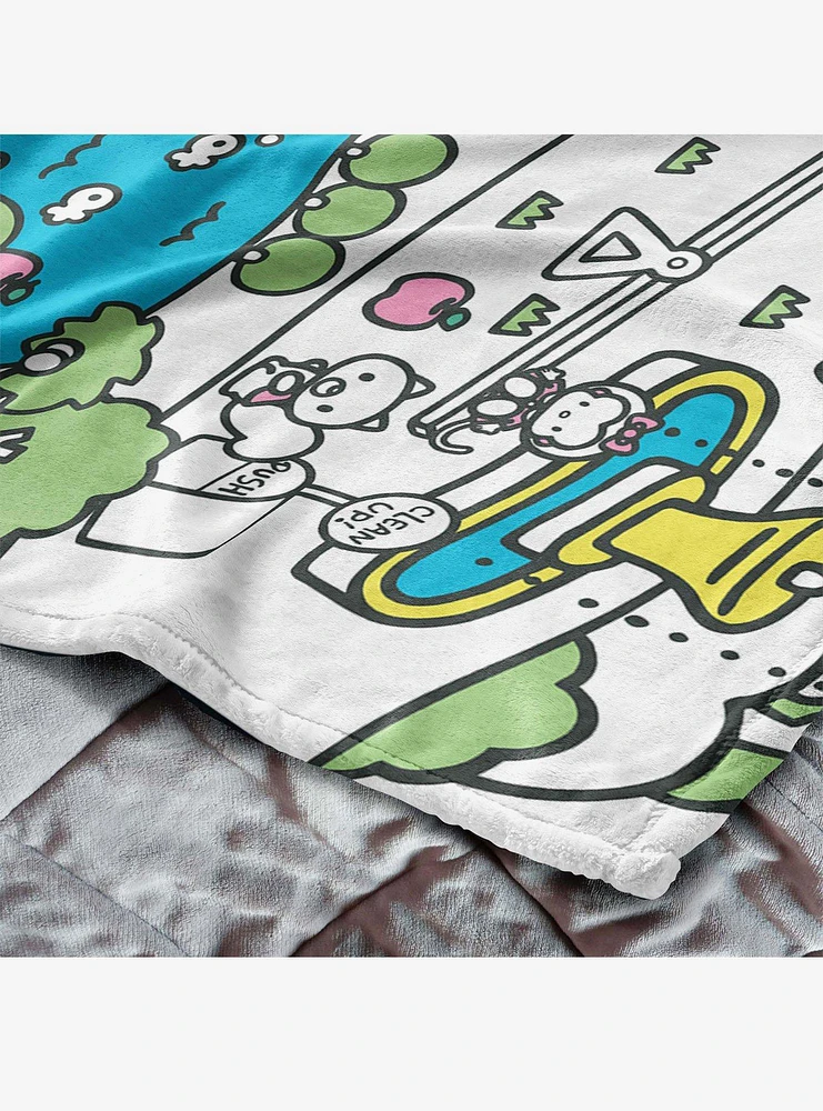 Sanrio Hello?Kitty?Busting Town Silk Touch Throw Blanket