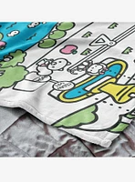 Sanrio Hello?Kitty?Busting Town Silk Touch Throw Blanket