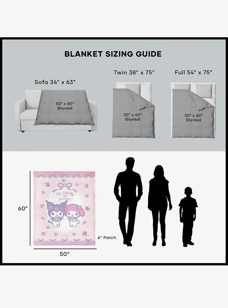 Sanrio My Melody Flower Friends Silk Touch Throw Blanket