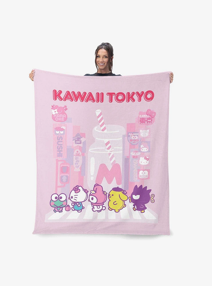 Sanrio Hello Kitty Kawaii Tokyo Silk Touch Throw Blanket