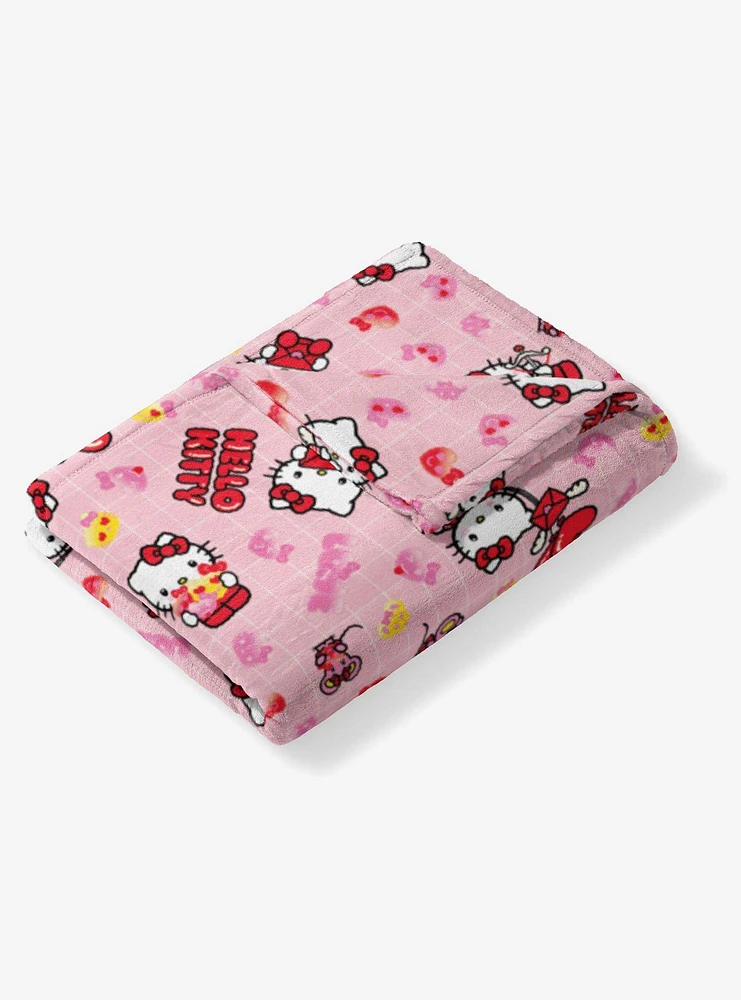 Sanrio Hello?Kitty?Hello?Love Silk Touch Throw Blanket