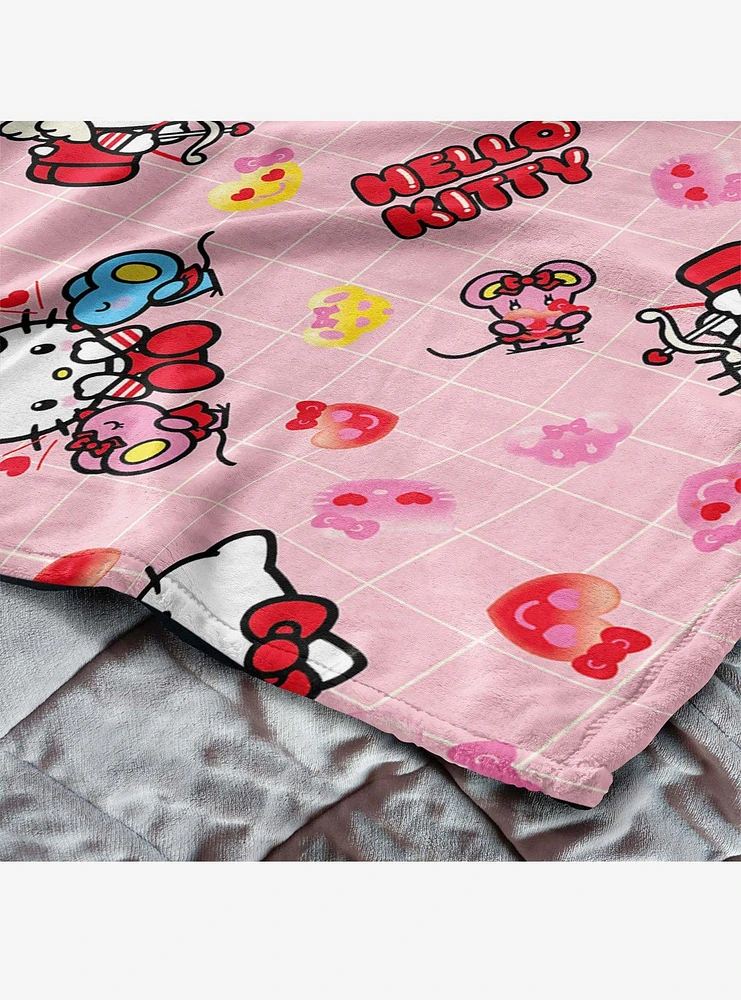 Sanrio Hello?Kitty?Hello?Love Silk Touch Throw Blanket