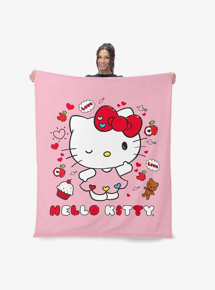 Sanrio Hello Kitty Super Sweet Silk Touch Throw Blanket