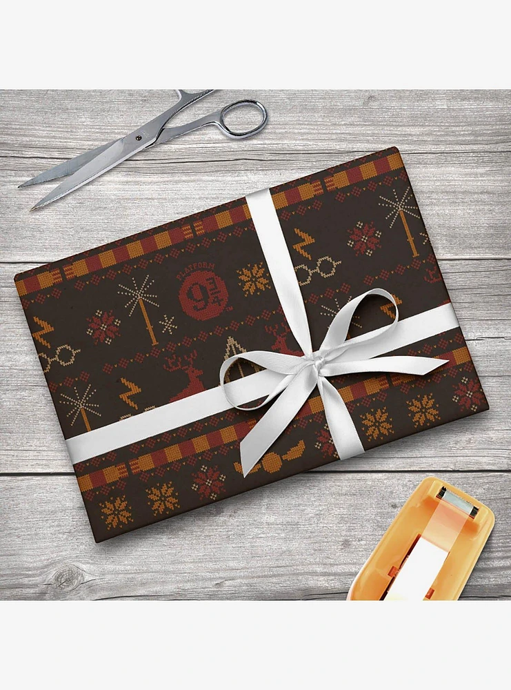 Harry Potter Sweater Pattern Kraft Wrapping Paper