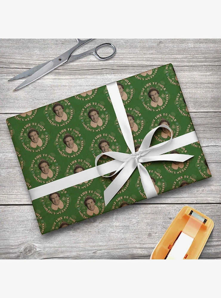 Elf Movie I Just Like to Smile Kraft Wrapping Paper