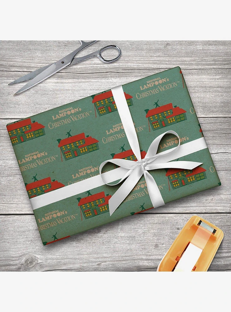 National Lampoon's Christmas Vacation Griswold House Logo Kraft Wrapping Paper