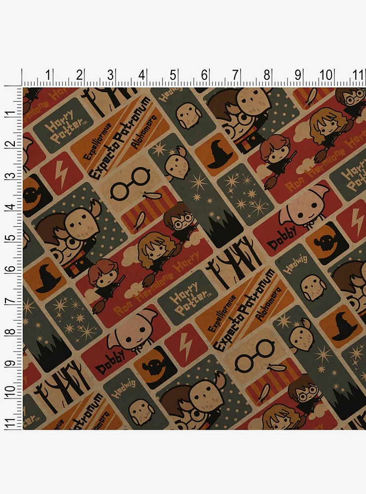 Harry Potter Cute Chibi Kraft Pattern Wrapping Paper