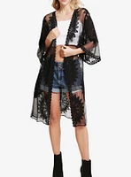 Black Lace Cover Up Poncho Kimono