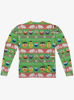 Sesame Street Christmas Sweater Print Long Sleeve Sublimated T-Shirt