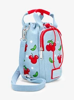 Loungefly Disney Mickey Mouse Cherries Denim Water Bottle Holder Crossbody Bag - BoxLunch Exclusive