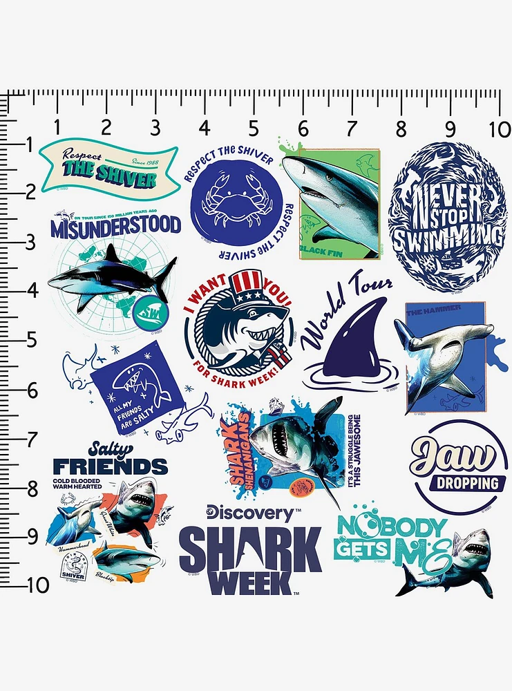 Shark Week 100ct Vinyl Stickers Variety Pack