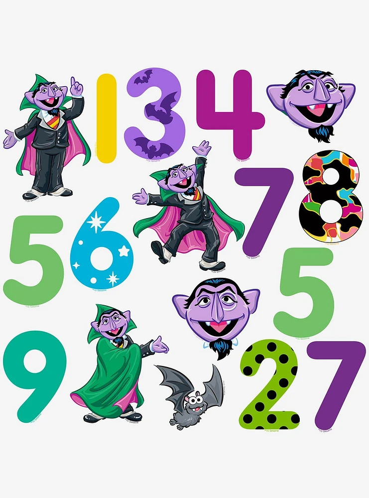 Sesame Street Count Von Count Numbers 100ct Vinyl Stickers Variety Pack