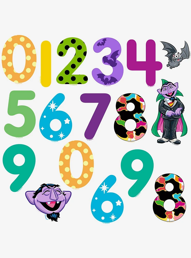 Sesame Street Count Von Count Numbers 100ct Vinyl Stickers Variety Pack