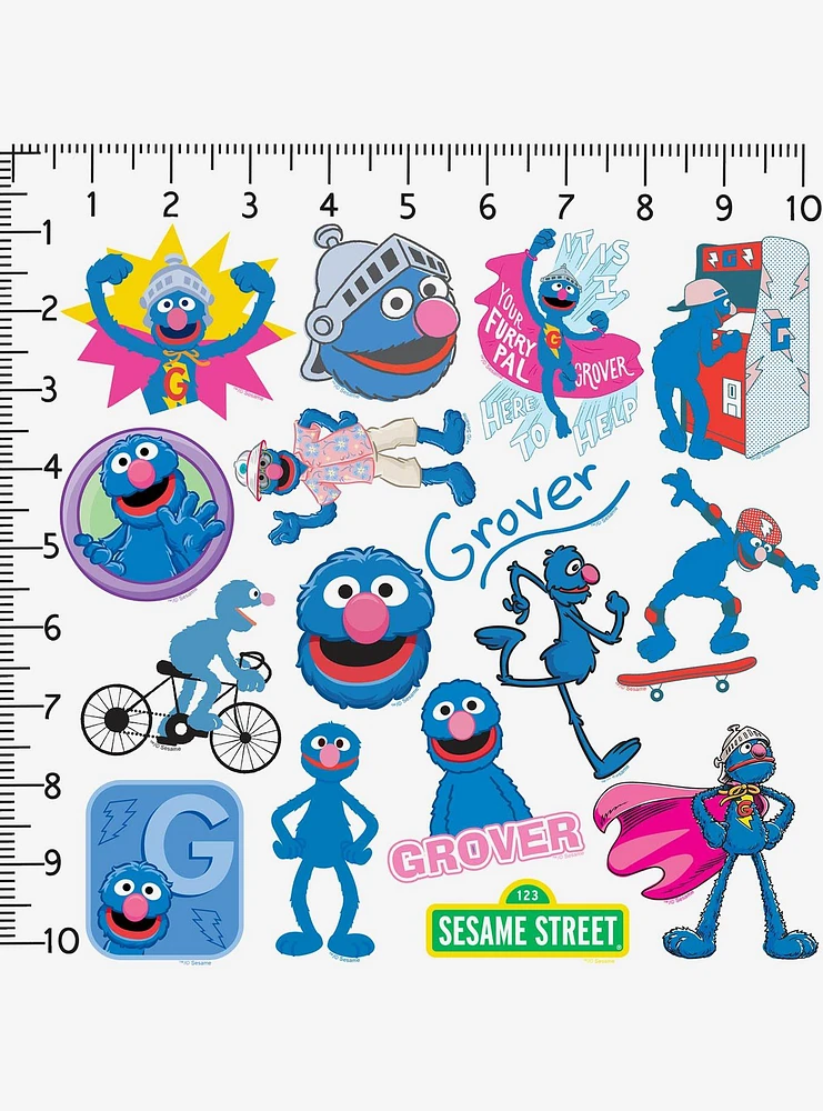 Sesame Street Grover 100ct Vinyl Stickers Variety Pack