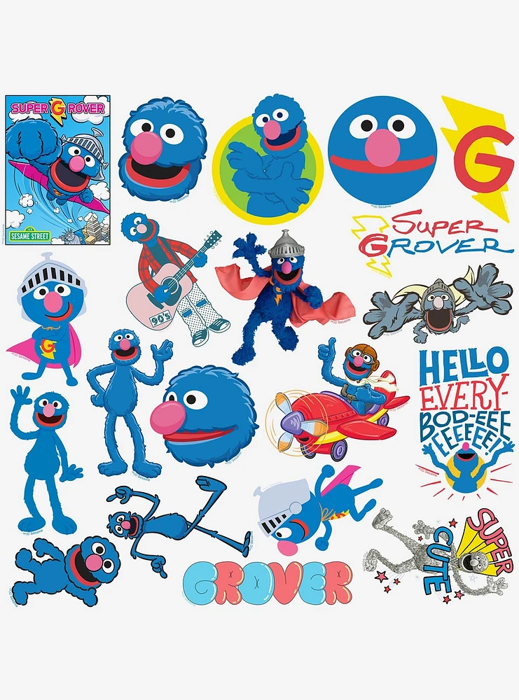 Sesame Street Grover 100ct Vinyl Stickers Variety Pack