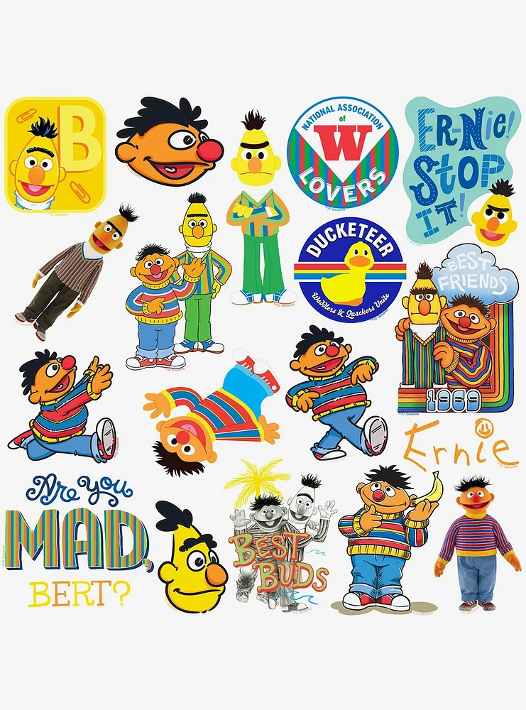 Sesame Street Bert & Ernie 100ct Vinyl Stickers Variety Pack