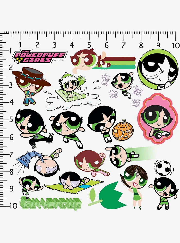 Powerpuff Girls Buttercup 100ct Vinyl Stickers Variety Pack