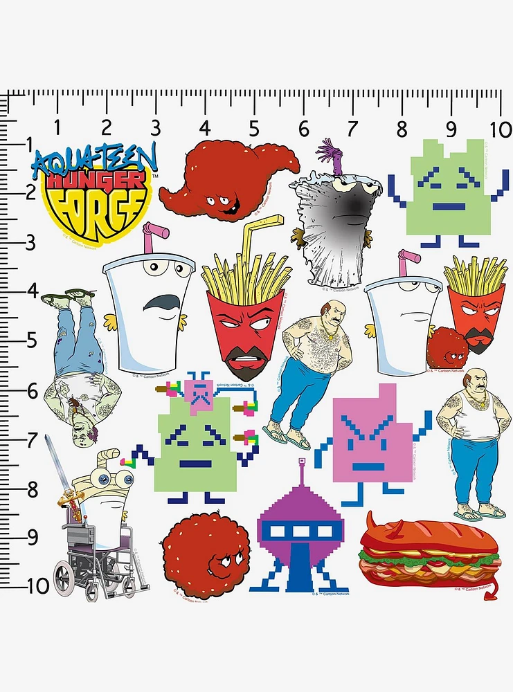 Aqua Teen Hunger Force Character 100ct Vinyl Stickers Variety Pack