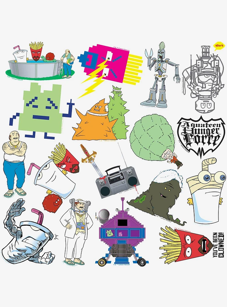 Aqua Teen Hunger Force Variety 100ct Vinyl Stickers Variety Pack