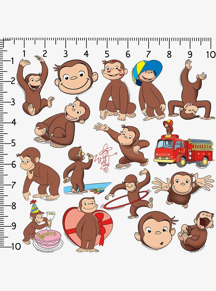 Curious George Character 100ct Vinyl Stickers Variety Pack