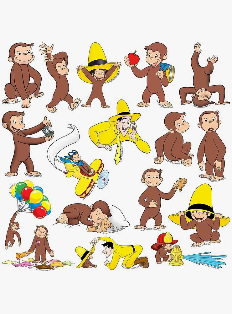 Curious George Character 100ct Vinyl Stickers Variety Pack