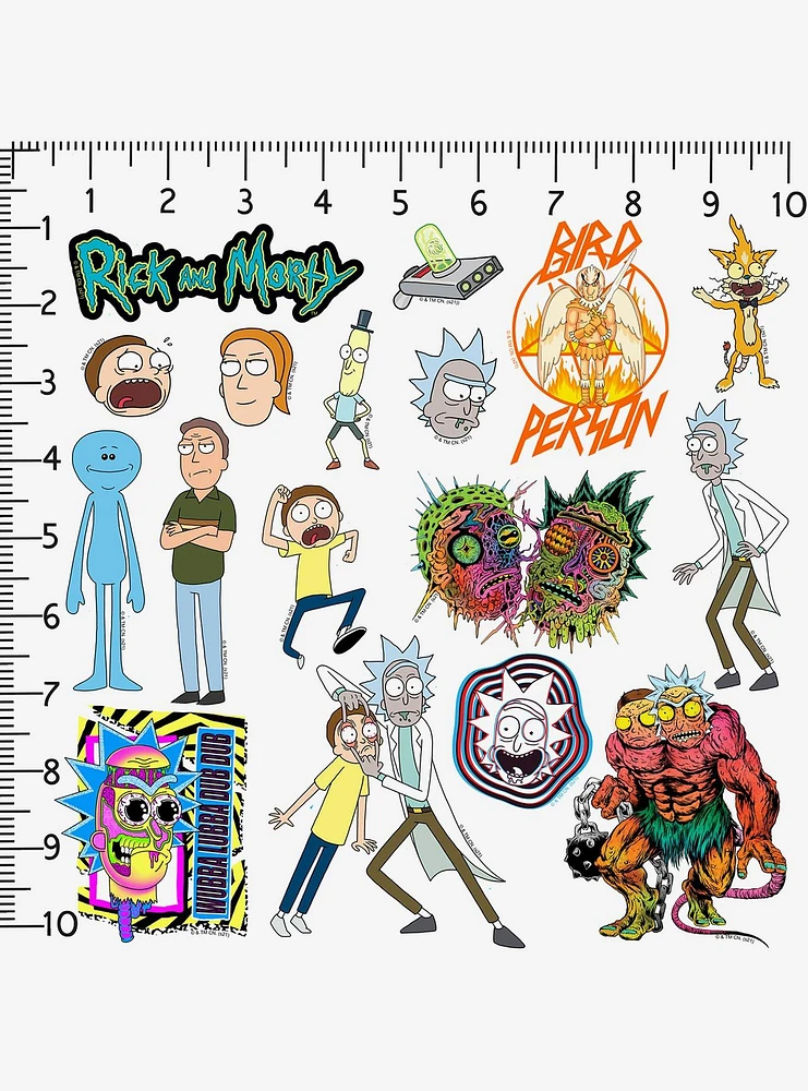 Rick and Morty 100ct Vinyl Stickers Variety Pack