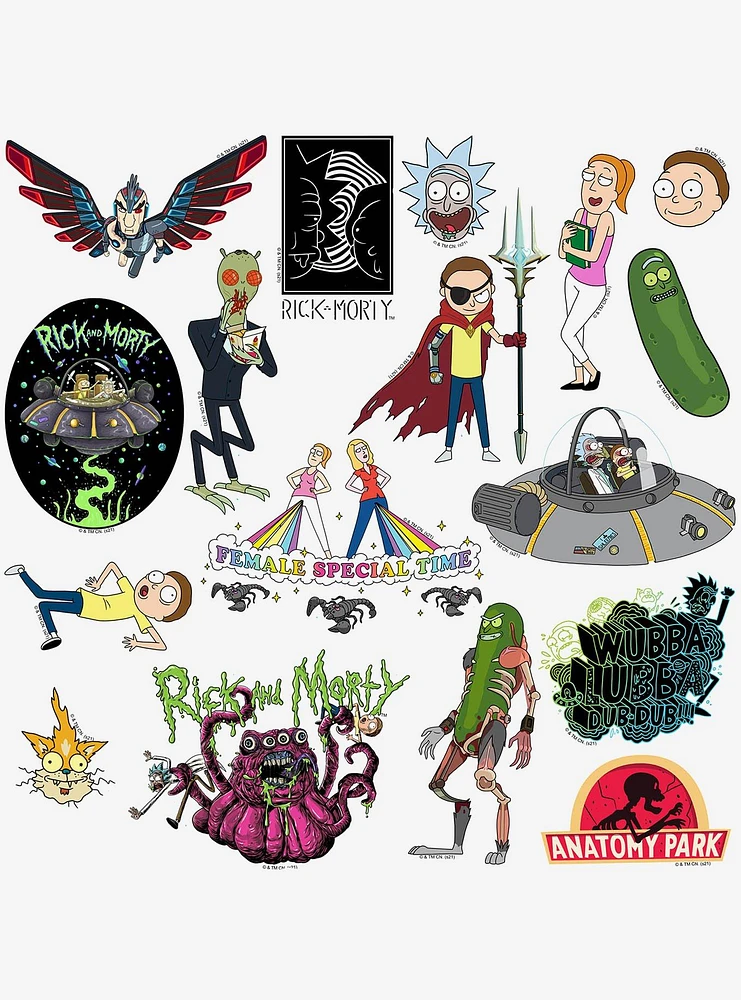 Rick and Morty 100ct Vinyl Stickers Variety Pack