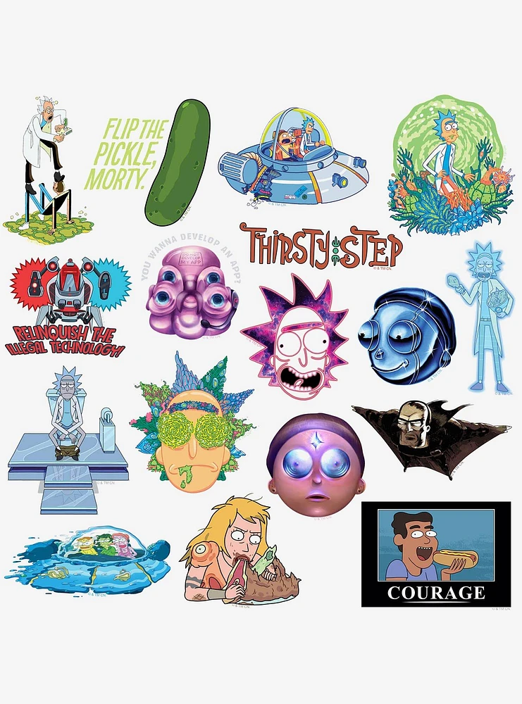 Rick and Morty Trendy 100ct Vinyl Stickers Variety Pack