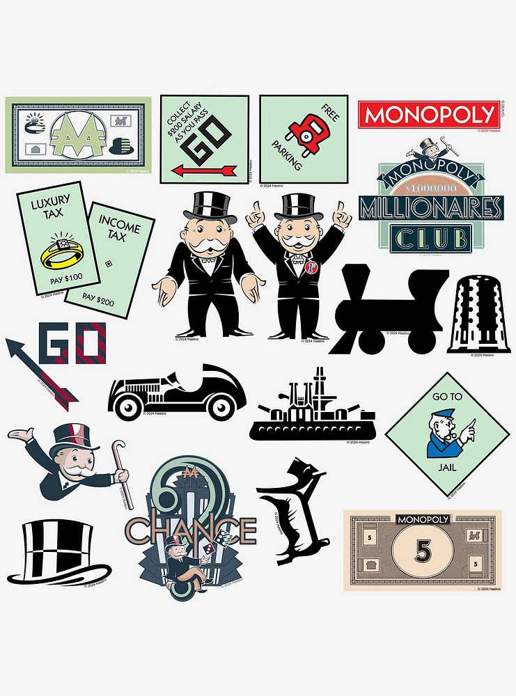 Monopoly 100ct Vinyl Stickers Variety Pack