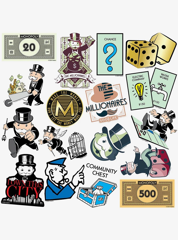 Monopoly 100ct Vinyl Stickers Variety Pack