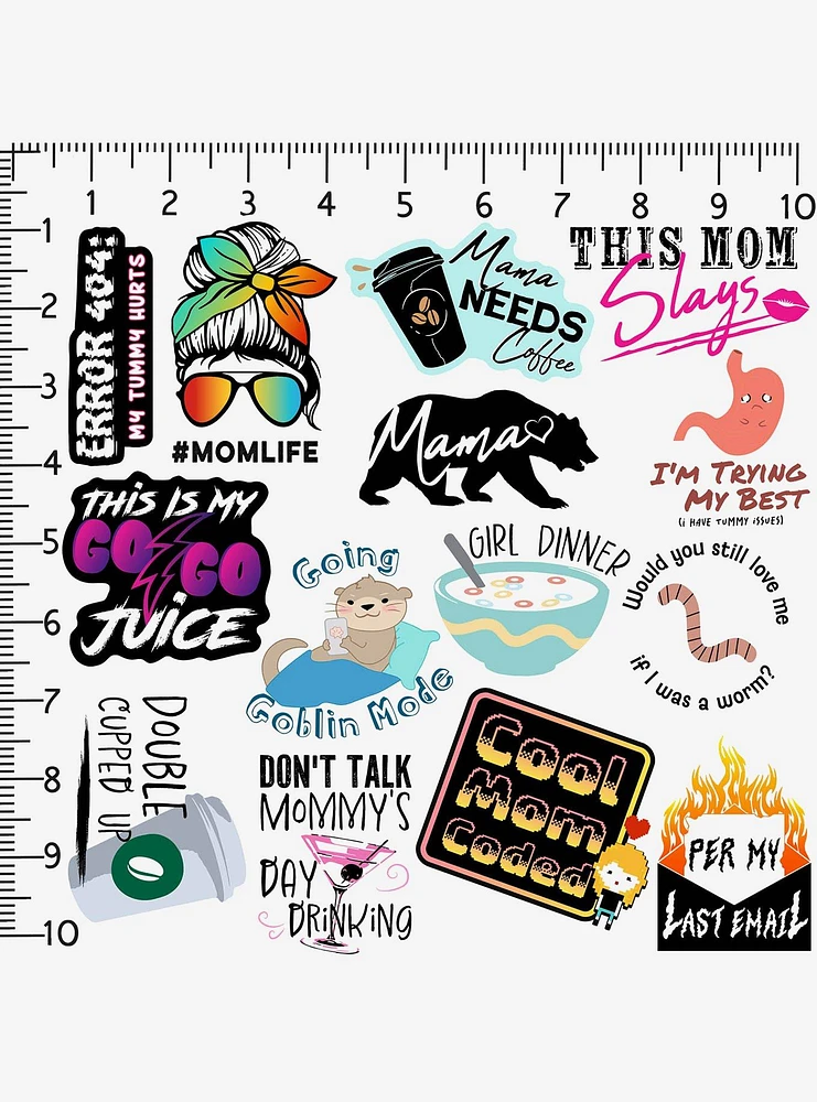 Funny Mom 100ct Vinyl Stickers Variety Pack