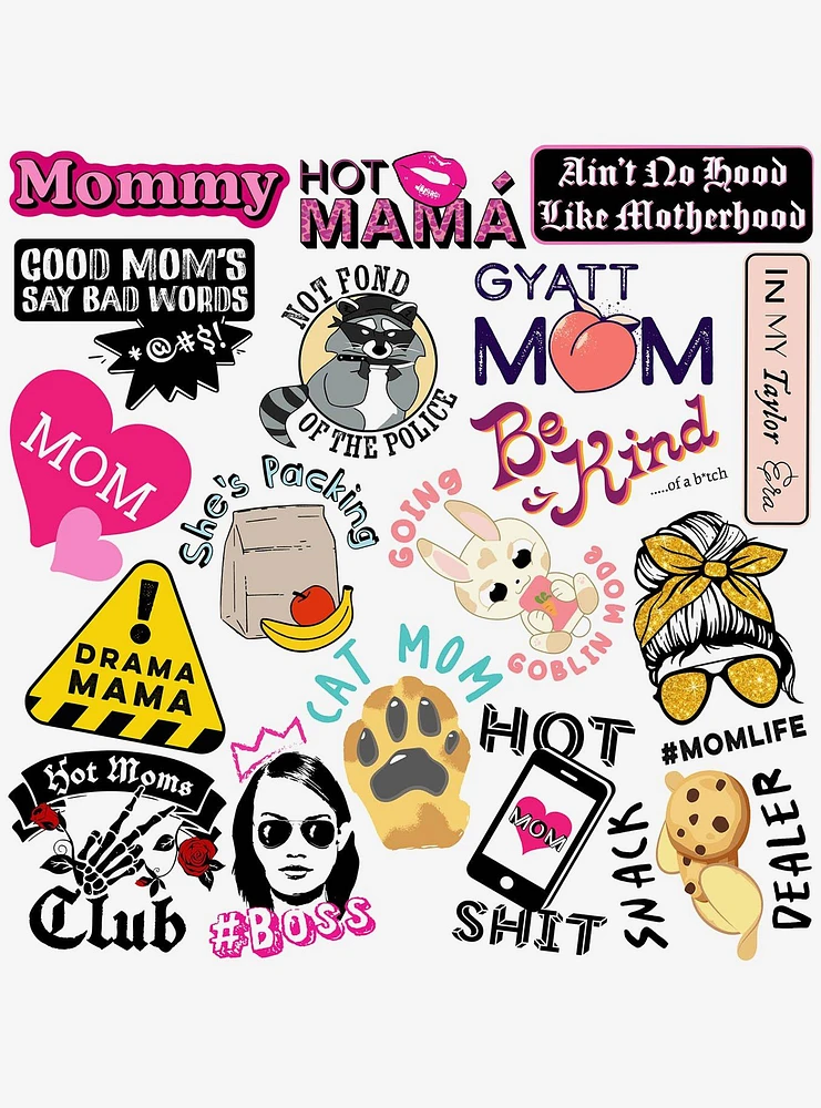 Funny Mom 100ct Vinyl Stickers Variety Pack