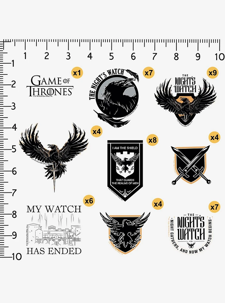 Game of Thrones Night Watch 100ct Vinyl Stickers Variety Pack